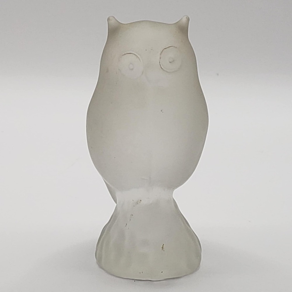 Frosted Crystal Glass Owl Sculpture Small Figurine Decoration Paperweight